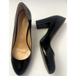 Wayderns Black Party Round Toe Women’s Shoes Size 9 Chunky Block Heels Slip On